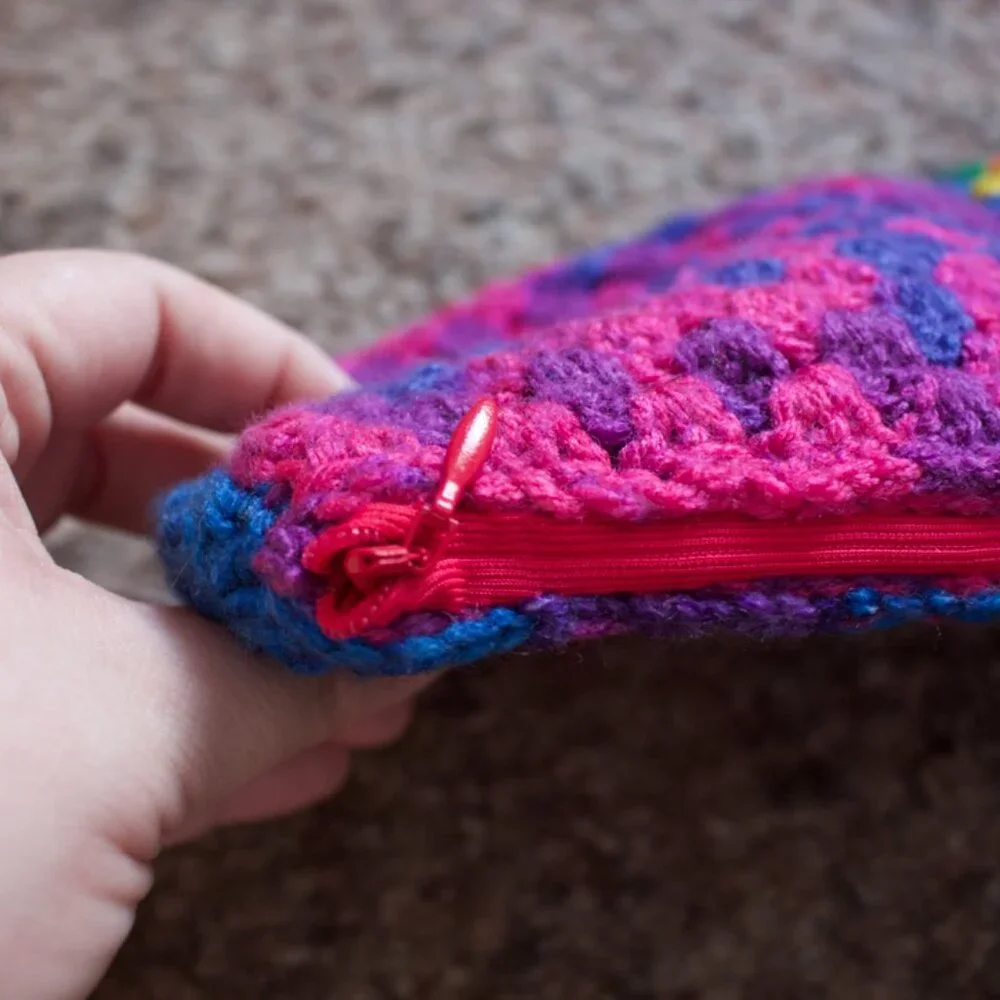 Pride Crocheted Pencil Case Zipper Pouch